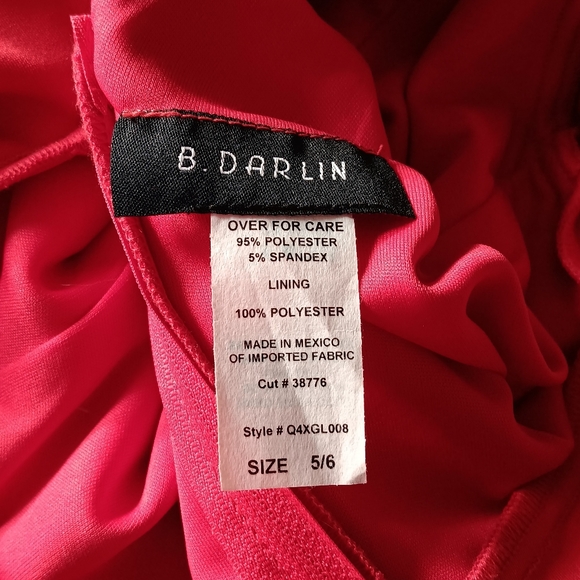 NEW B Darlin Mini Dress Tank Fit & Flare V-neck Tie Back Bright Red Size 5/6 - Picture 2 of 13
